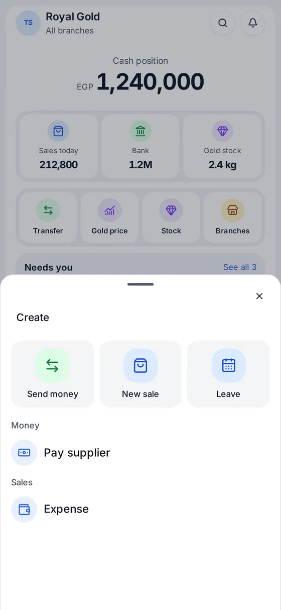 Quick actions sheet